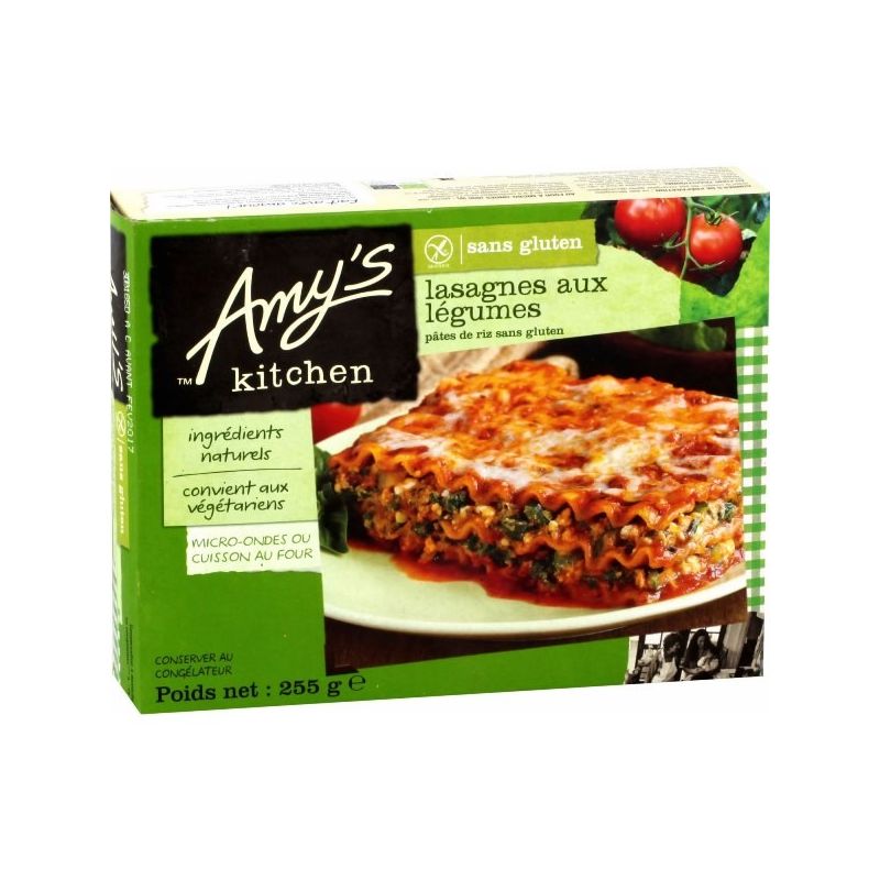 Amy S Kitchen 255G Lasagnes Legume Sans Gluten