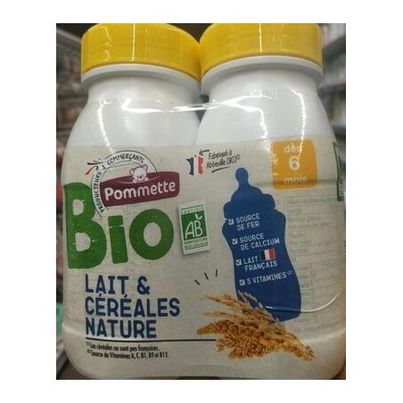 Pommette Pom Lt Cereal Nat 2X250Ml 6M