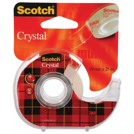 Scotch Ruban Adhésif Crystal 19 Mm X 25 M Sur Dévidoir Rechargeable
