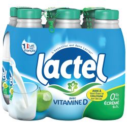 Lactel Lait Écrémé Vitamine D 0% Mg : Le Pack De 6 Bouteilles D'1L