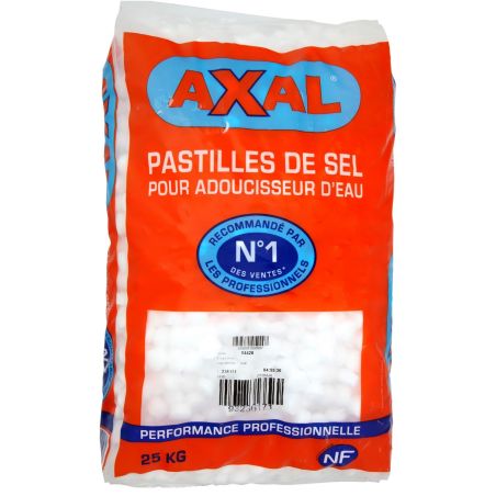 Axal Pastilles De Sel Pour Adoucisseur D'Eau : Le Sac 25 Kg