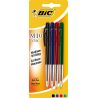 Bic Stylo Bille M10 Clic Assortis : Le Lot De 4 Stylos