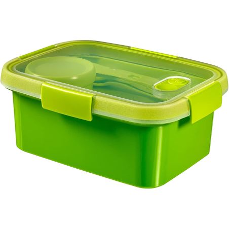 Curver Smart Lunch Box Rect 1.2L Avec Couverts, Vert, Smart, 20,3X15,4X8,8 Cm