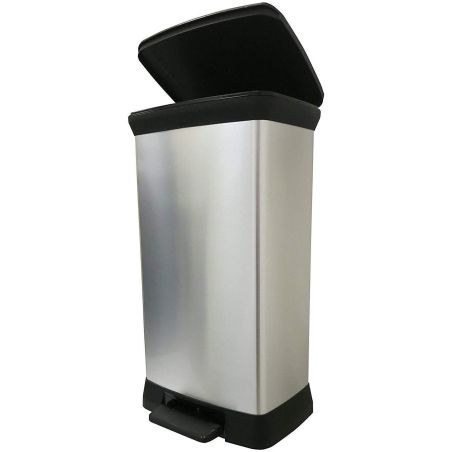 Curver Poubelle À Pédale Plastique Argent 50 L