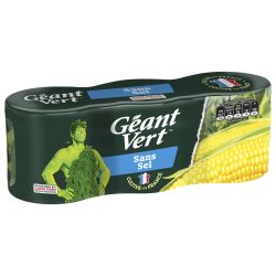 Géant Vert Maïs Doux S/Sel : Les 3 Boites De 140G Net Égoutté