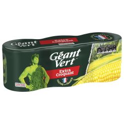 Géant Vert Maïs Doux/Extra Croquant : Les 3 Boites De 140G Net Égoutté