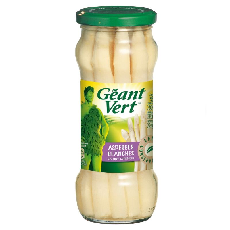 Géant Vert Asperges Blanches Grosses : Le Bocal De 205 G Net Égoutté