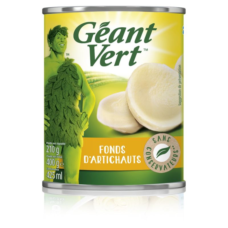 Géant Vert Fonds D'Artichauts : La Boite De 210 G Net Égoutté