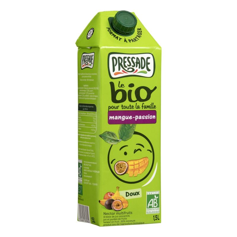 Pressade Jus De Fruits Bio Nectar Mangue Passion : La Brique 1,5L