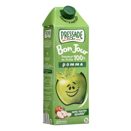 Pressade Jus De Pomme Sans Sucres Ajoutés : La Brique 1,5L