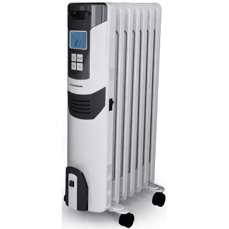 1Er Prix Thomson Radiateur À Bain D'Huile Digital Plus 7 Éléments 1500W Blanc