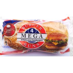 Serebis Paque.4 Mega Pains Burger Buns Sesame 300G