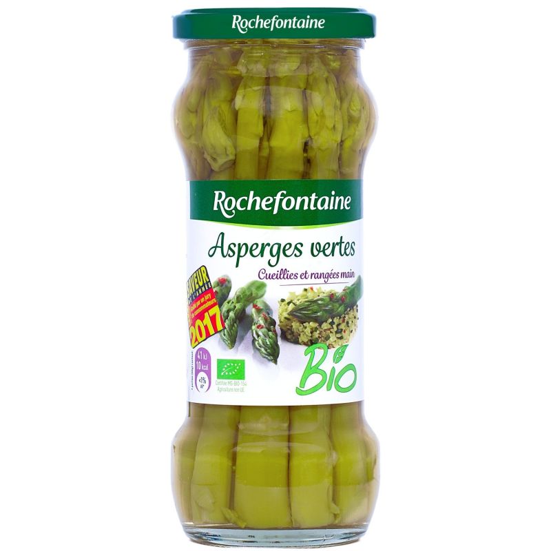 Rochefontaine Asperges Bio Vertes : Le Bocal De 185 G Net Égoutté