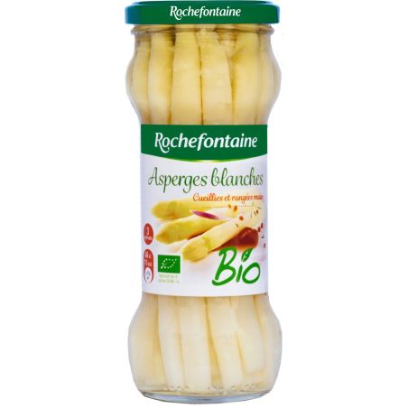 Rochefontaine Asperges Bio Blanches Moyennes : Le Bocal De 205 G Net Égoutté