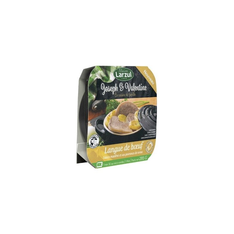 Larzul Langue De Bœuf En Assiette Micro-Ondable Sauce Madère Et Ses Pommes Terre 285G