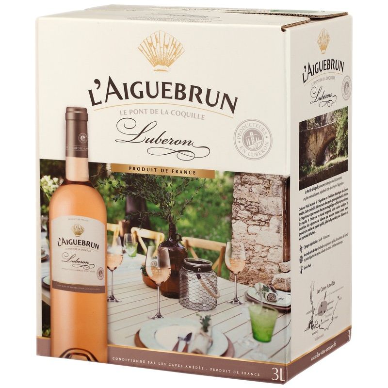 L'Aiguebrun Le Pont De La Coquille Aop Luberon Rosé Bib 3L