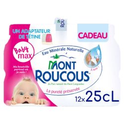 Mont Roucous Eau Minérale Naturelle Plate Bouteilles 12X25Cl