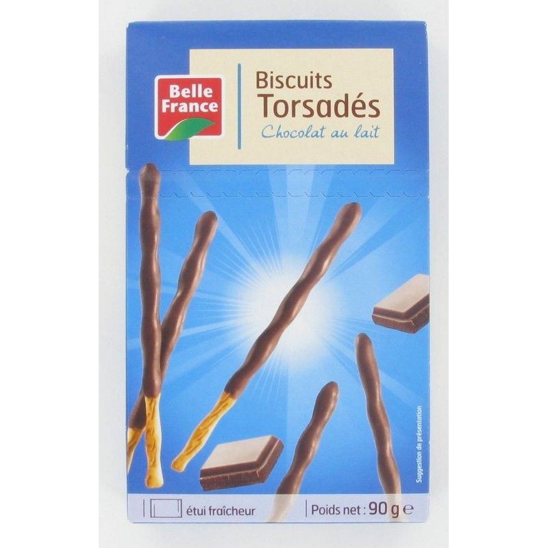 Belle France Baton 90G Torsade Enrobee Chocolat Lait B.France