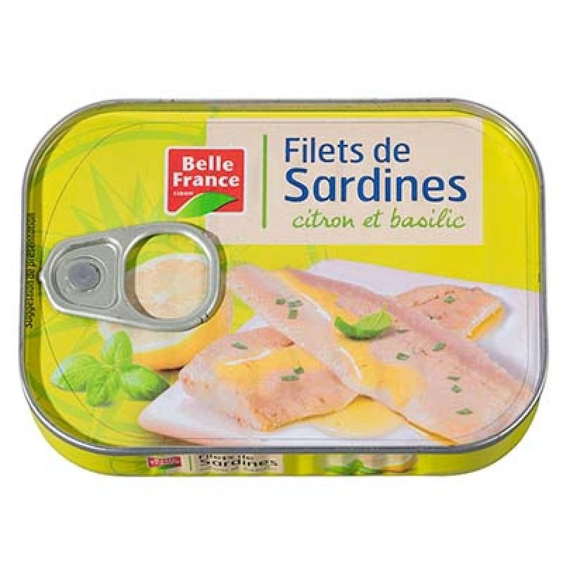 Belle France 1/7 Filet Sardine Citron Basilic 100G