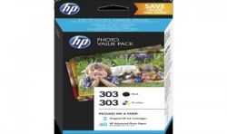 Hp Hewlett Packard Cartouche D'Encre N°303 (1Cart Noir+1 Coul)+40F Pap 10X15