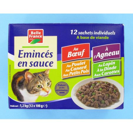 Belle France 12X100G Poch.Chat Vian.As