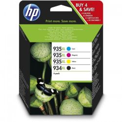 Hp Hewlett Packard Cartouche D'Encre 934Xl/935Xl 4 Couleurs Noire Cyan Magenta Jaune