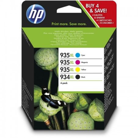 Hp Hewlett Packard Cartouche D'Encre 934Xl/935Xl 4 Couleurs Noire Cyan Magenta Jaune