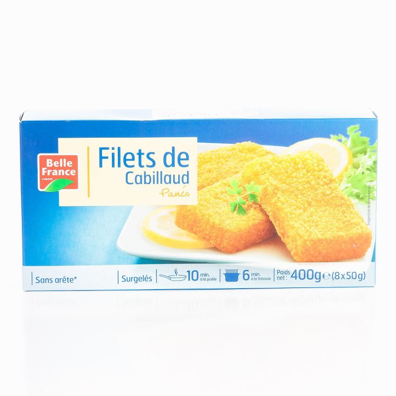 Belle France Fil.Cabillaud Pane 8T. Bf