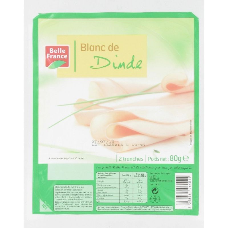 Belle France Blanc Dinde 2Tr.80G Bf