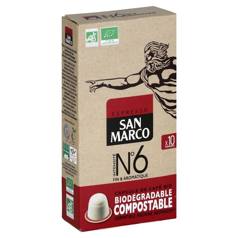 San Marco Café Capsules N° 6 Bio : Le Paquet De 10