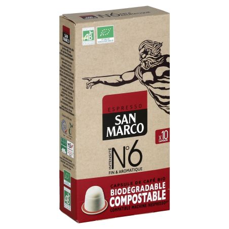 San Marco Café Capsules N° 6 Bio : Le Paquet De 10