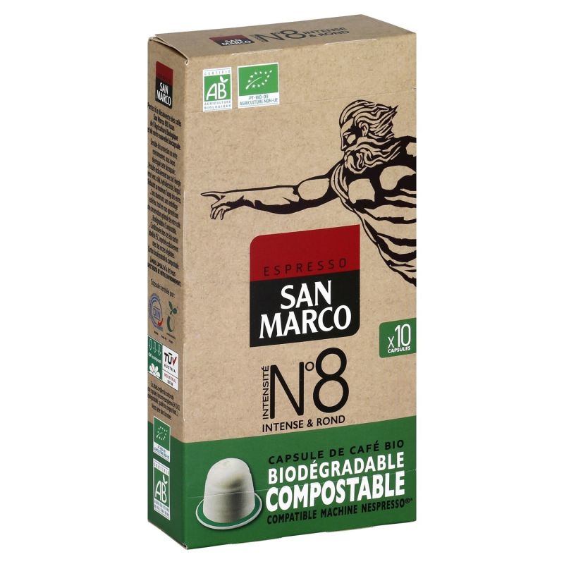 San Marco Café Capsules N°8 Bio : Le Paquet De 10