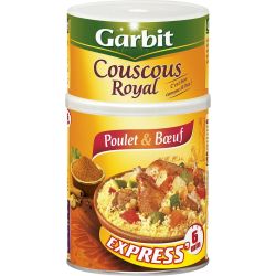 Garbit Plat Cuisiné Couscous Royal Poulet Et Bœuf Express 6 Min : La Boite De 980 G