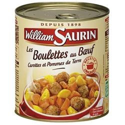 William Saurin Fricadelle Les Boulettes Au Bœuf, Carottes Et Pommes De Terre 800G