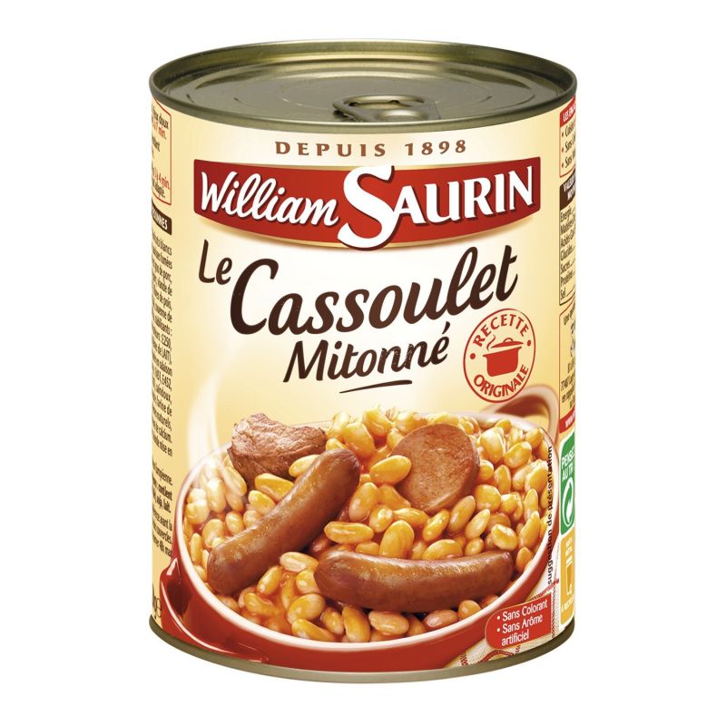 William Saurin Plat Cuisiné Cassoulet Mitonné : La Boite De 420 G