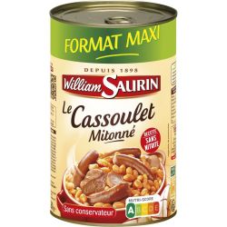 William Saurin Plat Cuisiné Cassoulet Mitonné Sans Colorant Format Maxi : La Boite De 1260 G