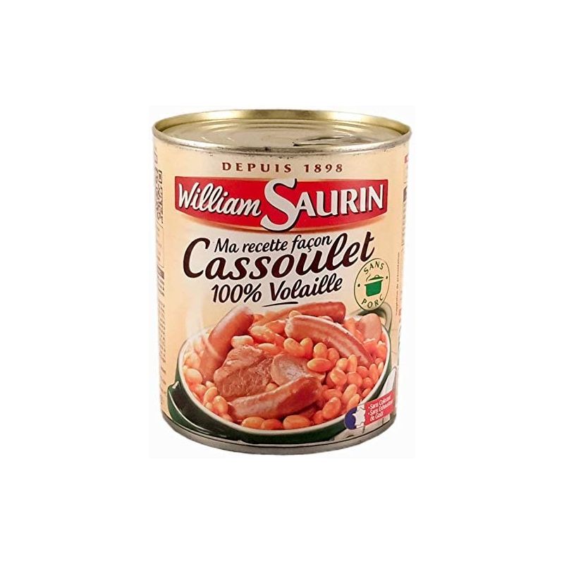 William Saurin Plat Cuisiné Cassoulet 100% Volaille : La Boite De 840G