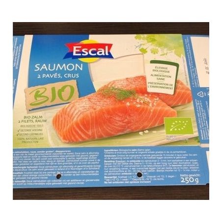 Escal 250G 2 Paves Saumon A/Peau Bio