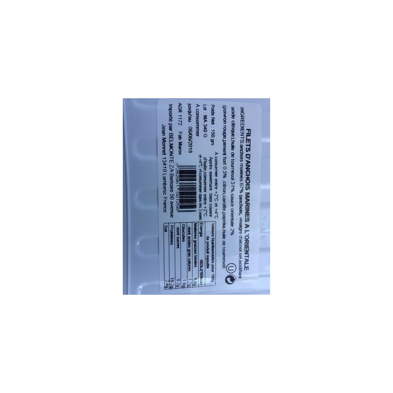 Belmonte Belm Anchois Marin Orient 150G