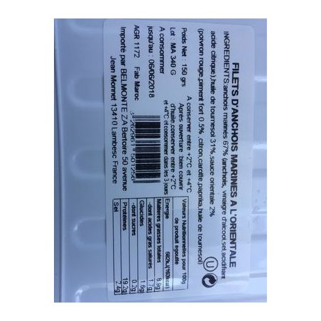 Belmonte Belm Anchois Marin Orient 150G