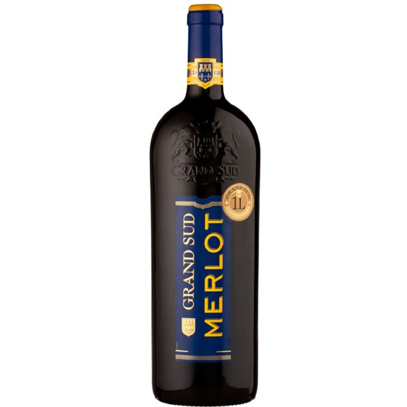 Grand Sud Vin Rouge Merlot De Pays D'Oc 12,5% : La Bouteille D'1L