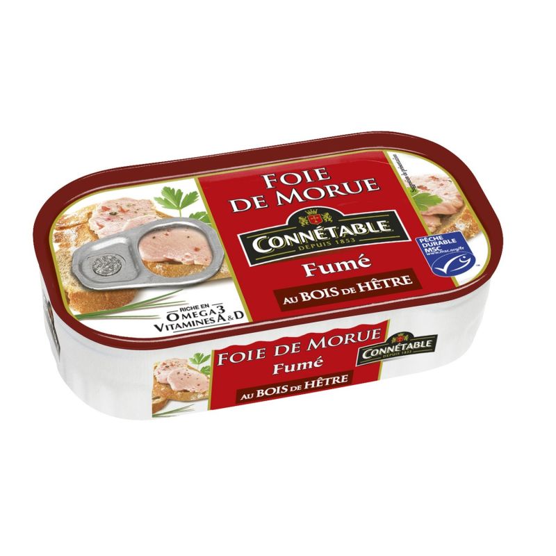 Connétable Foie De Morue Goût Fumé : La Boite 121 G