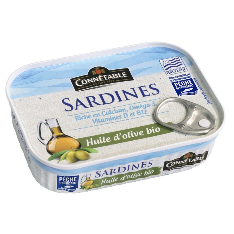 Connétable Sardines À L'Huile D'Olive Vierge Extra Msc : La Boite De 135G