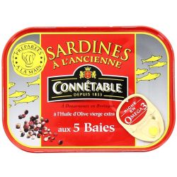 Connetable Bte 1/6 Sardine Huile Olive 5 Baies 115G