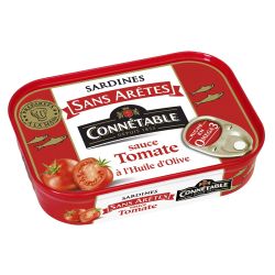 Connétable Sardines Sans Arêtes Sauce Tomate À L'Huile D'Olive Vierge Extra Bio : La Boite De 140G