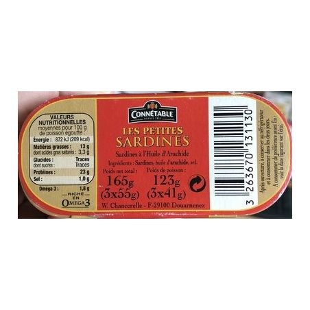 Connetable L.3 1/13 Petites Sardines Huil.Arachide