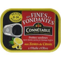 Connétable Les Fines Et Fondantes Petites Sardines À L'Huile D'Olive Aux Zestes De Citron : La Boite 106 G