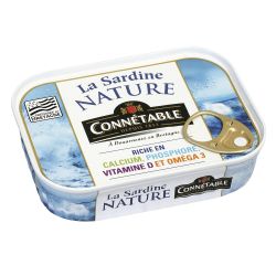 Connétable Sardines Nature : La Boite De 95 G Net Égoutté