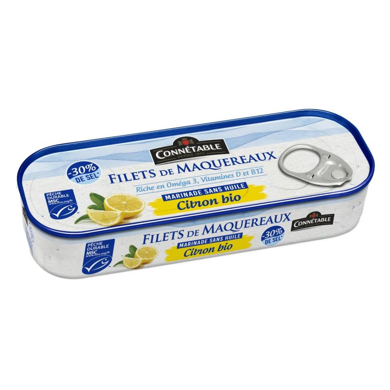 Connétable Filets De Maquereaux Marinade Citron Sans Huile : La Boite 130G
