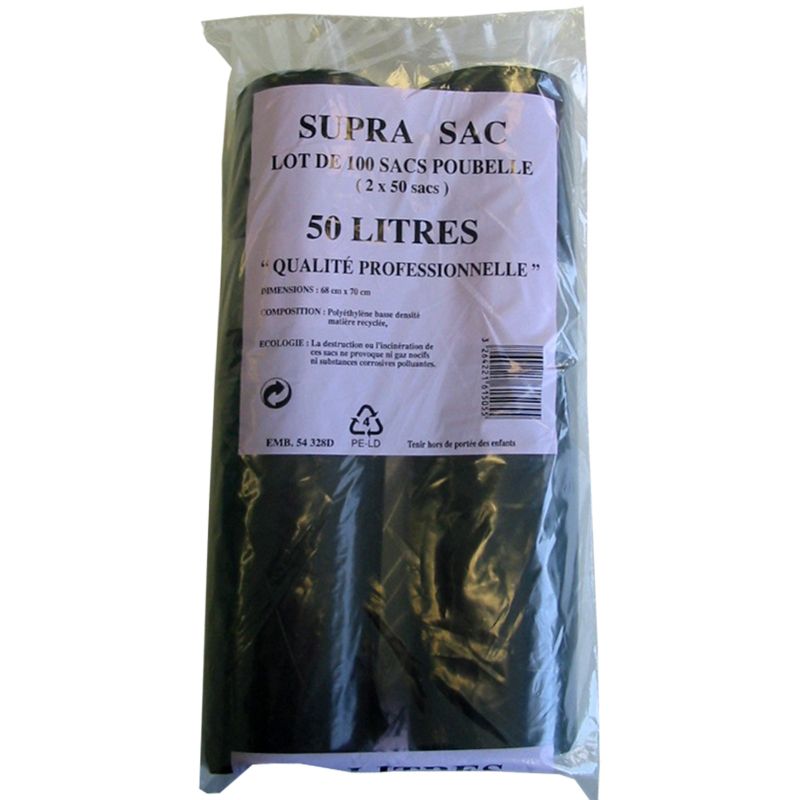 1Er Prix 2X50 Sac Poubelle 50L Supra